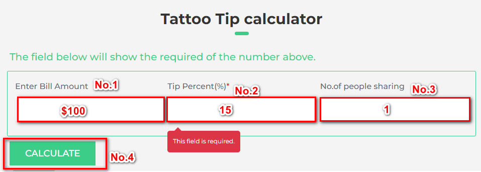 tattoo tip calculator for free